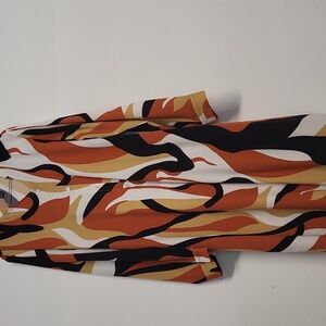 Cute pattern dress brown black white and tan